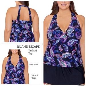 Island escape woman 24W plus size Tankini swimsuit tank NWT
